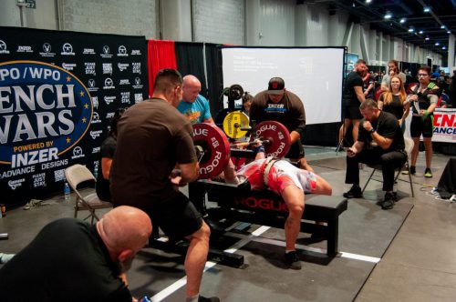 Tara Webber locking out bench press
