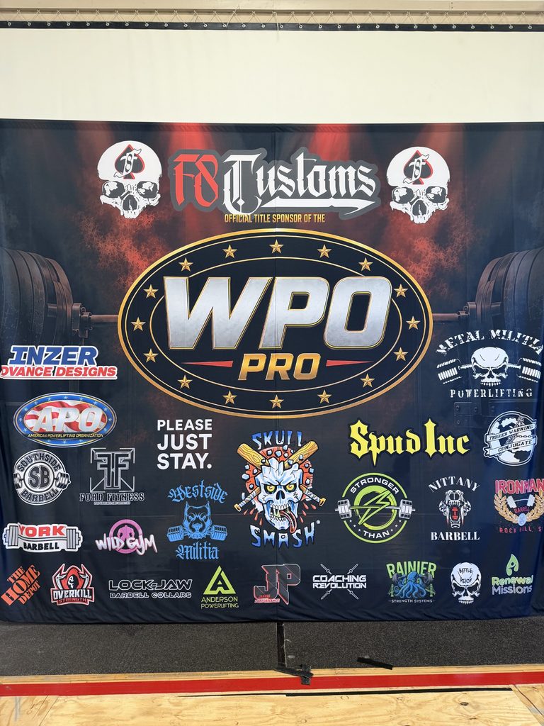 The 2026 WPO PRO sponsor banner at York Barbell